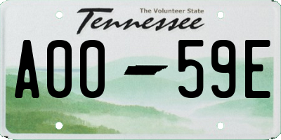 TN license plate A0059E