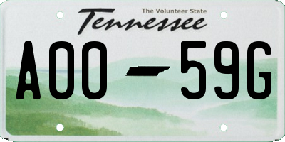 TN license plate A0059G