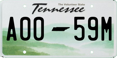 TN license plate A0059M