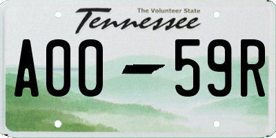 TN license plate A0059R