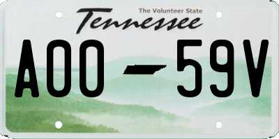 TN license plate A0059V