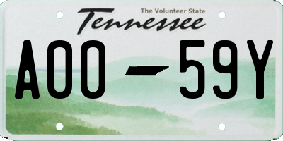 TN license plate A0059Y