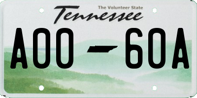 TN license plate A0060A