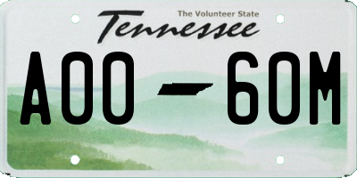 TN license plate A0060M