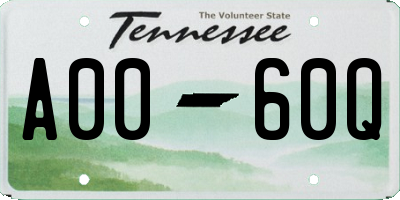 TN license plate A0060Q