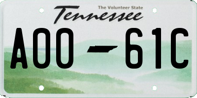 TN license plate A0061C