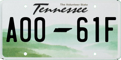 TN license plate A0061F