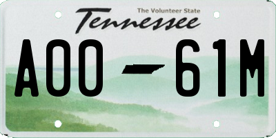 TN license plate A0061M