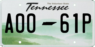 TN license plate A0061P