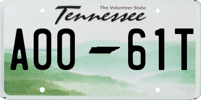 TN license plate A0061T