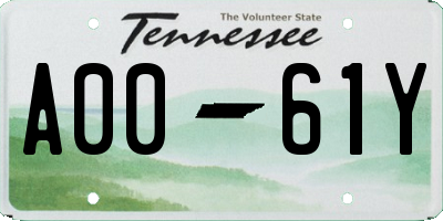 TN license plate A0061Y