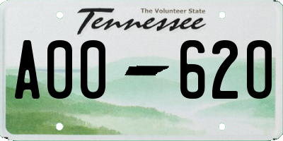 TN license plate A0062O