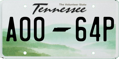 TN license plate A0064P