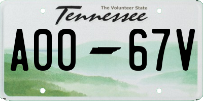 TN license plate A0067V