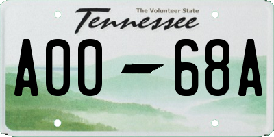TN license plate A0068A
