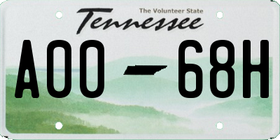 TN license plate A0068H