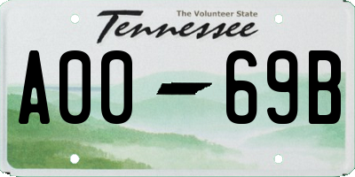 TN license plate A0069B