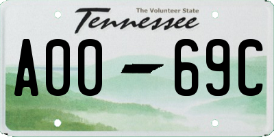 TN license plate A0069C