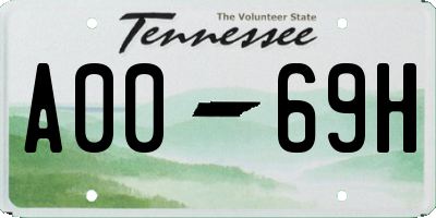 TN license plate A0069H