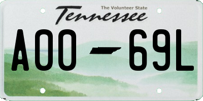 TN license plate A0069L