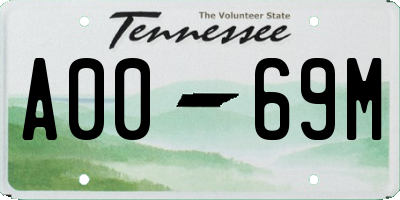 TN license plate A0069M