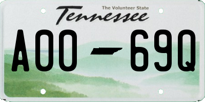 TN license plate A0069Q