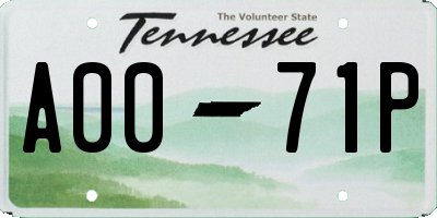 TN license plate A0071P