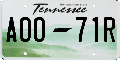 TN license plate A0071R
