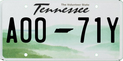 TN license plate A0071Y