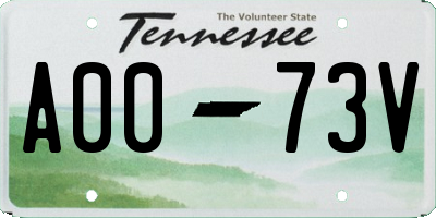 TN license plate A0073V