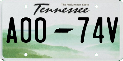 TN license plate A0074V