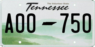 TN license plate A0075O