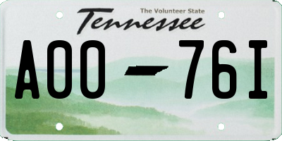 TN license plate A0076I