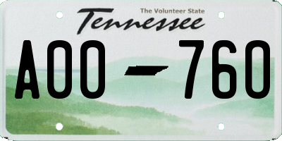 TN license plate A0076O