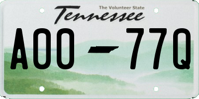 TN license plate A0077Q