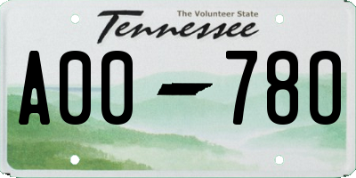 TN license plate A0078O