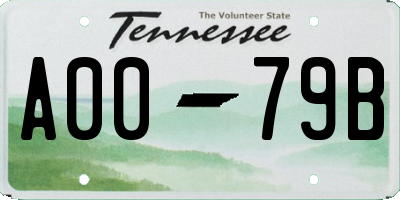 TN license plate A0079B
