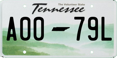TN license plate A0079L
