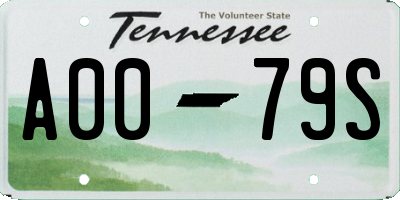 TN license plate A0079S