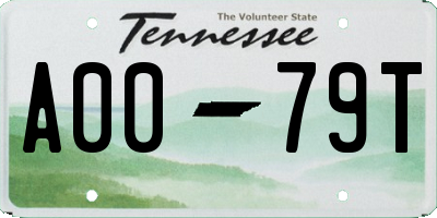 TN license plate A0079T