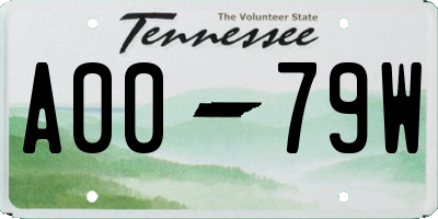 TN license plate A0079W