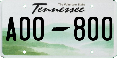 TN license plate A0080O