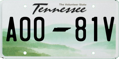 TN license plate A0081V