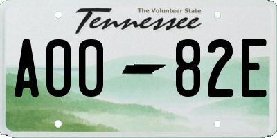 TN license plate A0082E