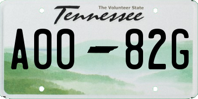 TN license plate A0082G