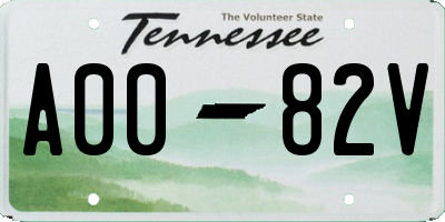 TN license plate A0082V