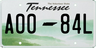 TN license plate A0084L