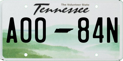 TN license plate A0084N