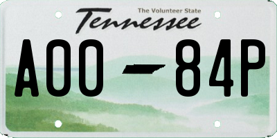 TN license plate A0084P