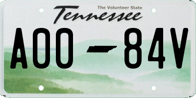 TN license plate A0084V